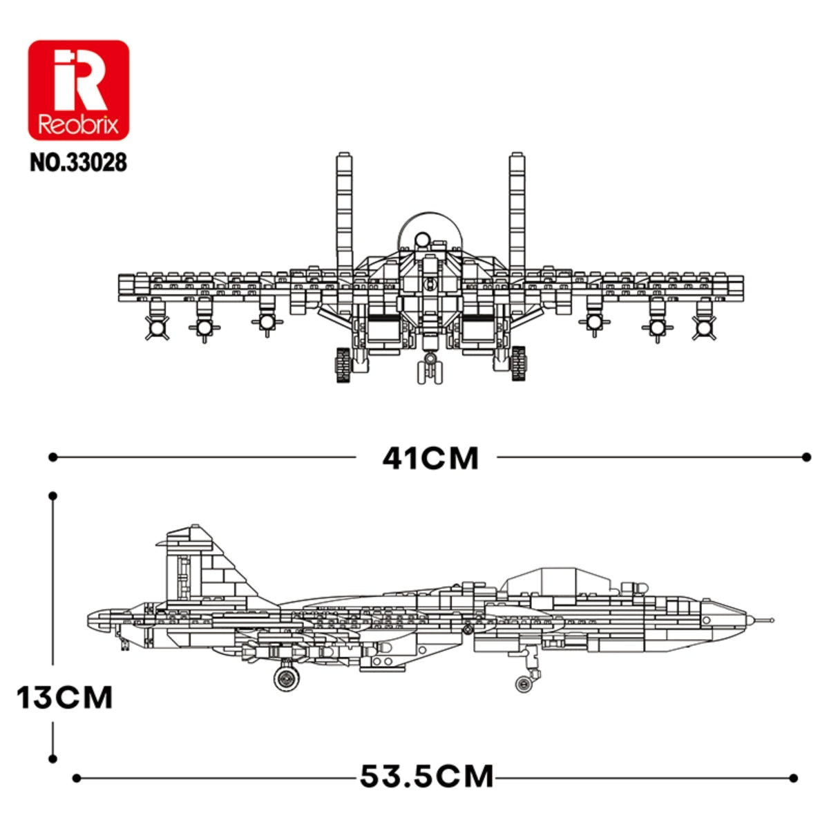 Reobrix 33028 Kampfjet 1066 Teile 53,5 cm ab 14