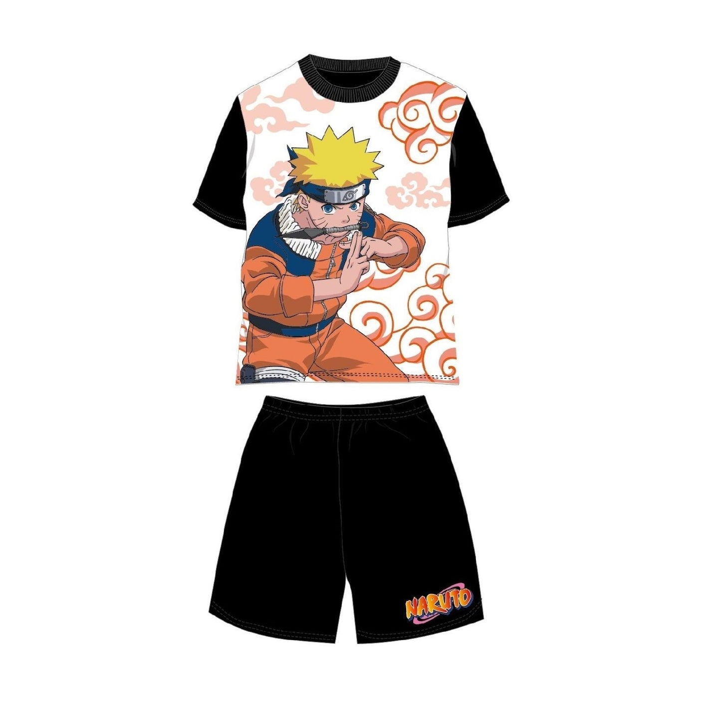 Naruto Shortama aus Baumwolle Schlafanzug kurzer Nachtanzug Pyjama für Kinder