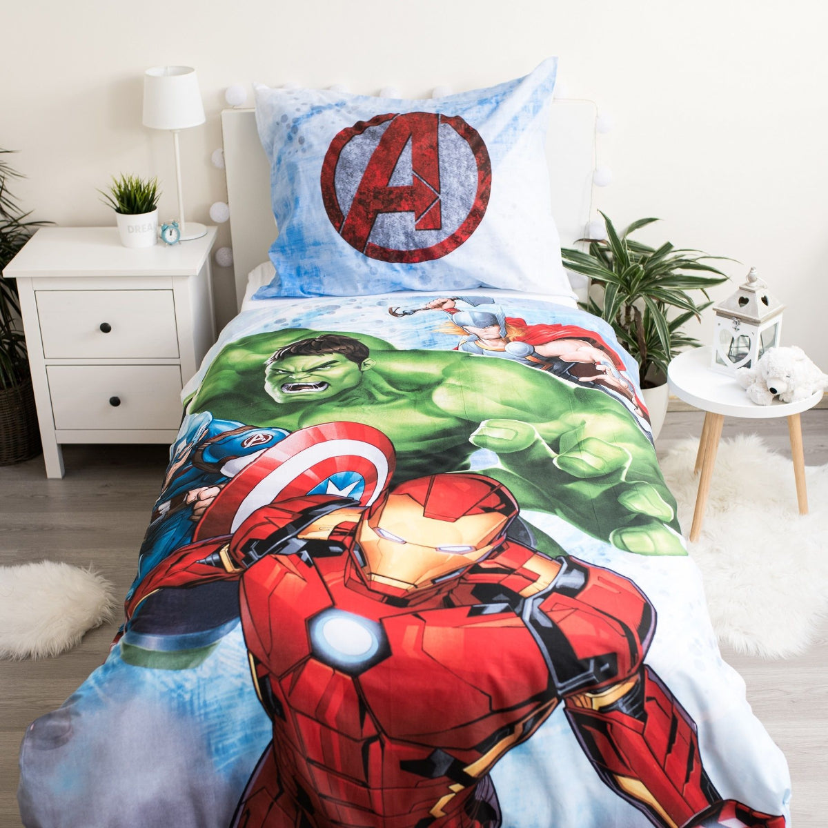 Avengers Bettwäsche-Set aus Baumwolle - 140 x 200 cm + 70 x 90 cm