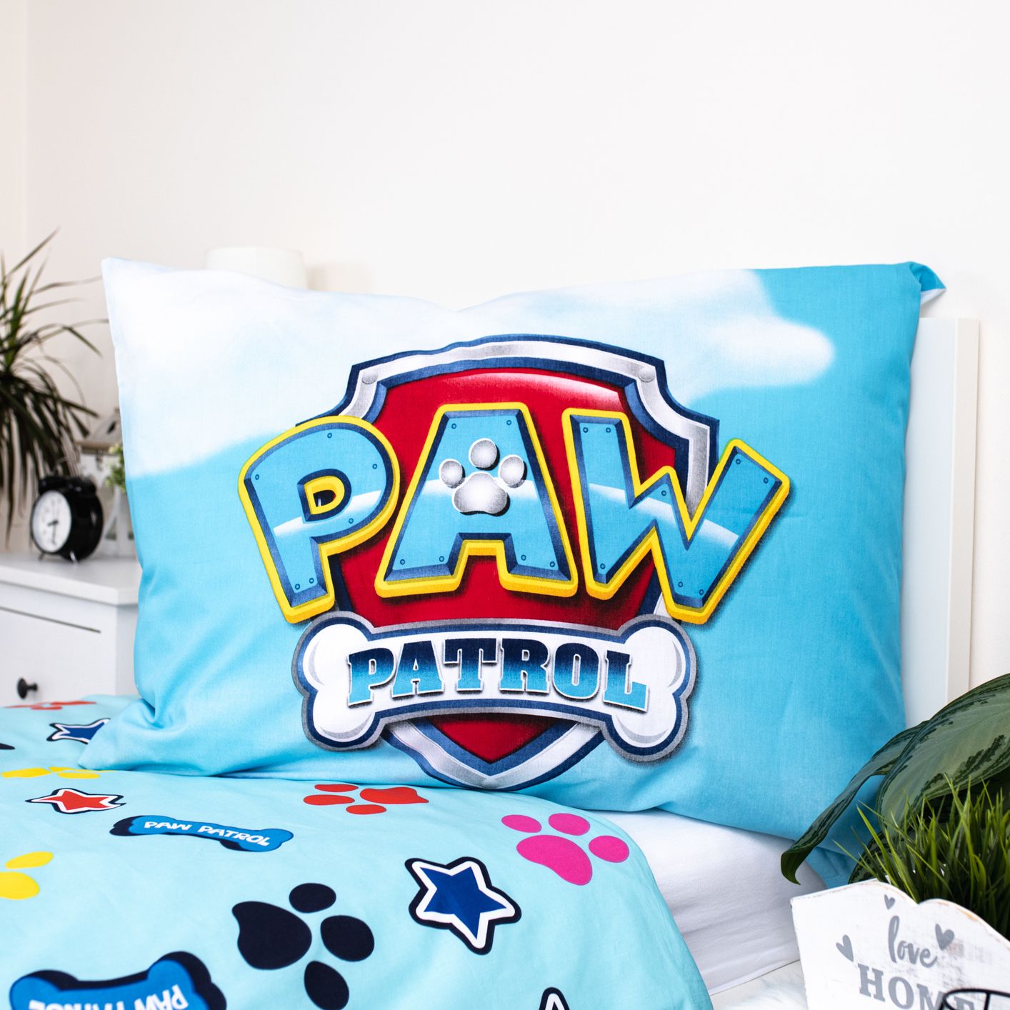 Paw Patrol Design mit Glow Effect Kuschelige Bettwäsche Baumwolle, 140x200 cm & 70x90 cm