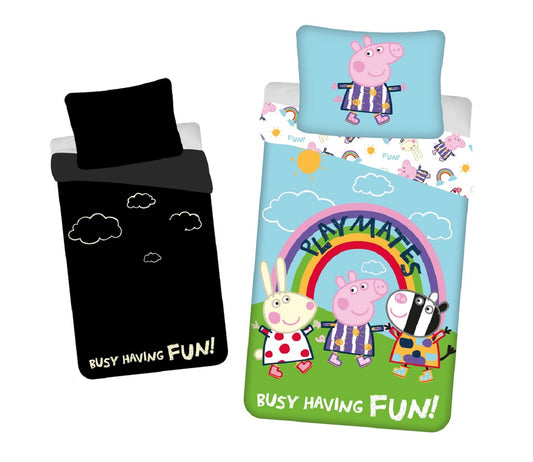 Peppa Pig Design Kuschelige Bettwäsche Baumwolle, 140x200 cm & 70x90 cm