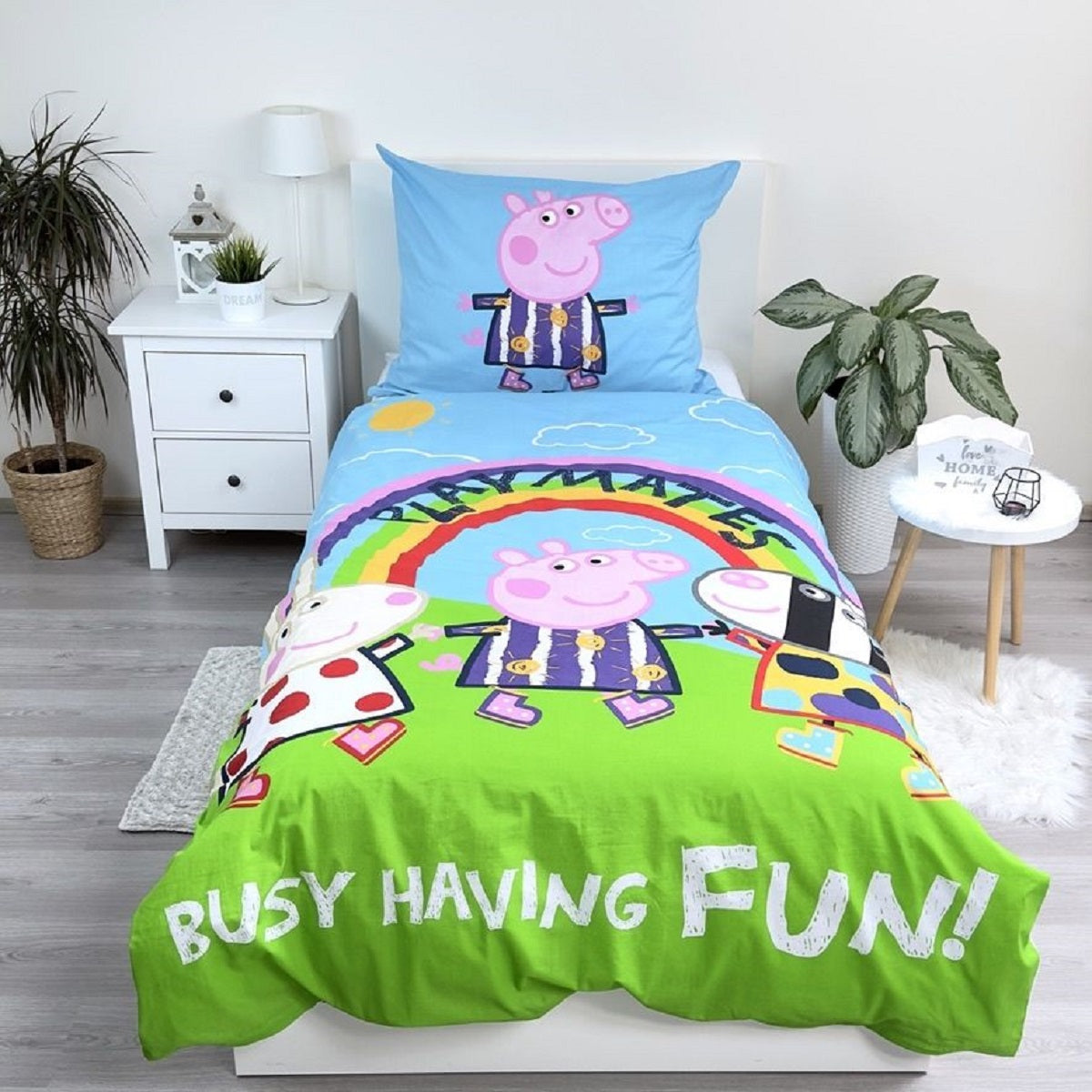 Peppa Pig Design Kuschelige Bettwäsche Baumwolle, 140x200 cm & 70x90 cm