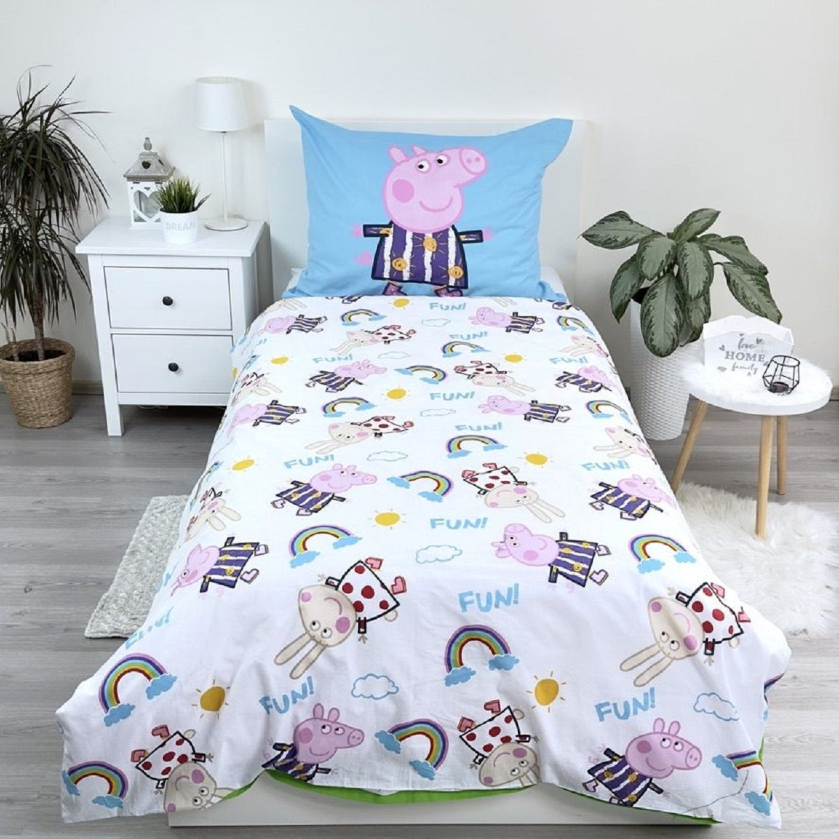 Peppa Pig Design Kuschelige Bettwäsche Baumwolle, 140x200 cm & 70x90 cm