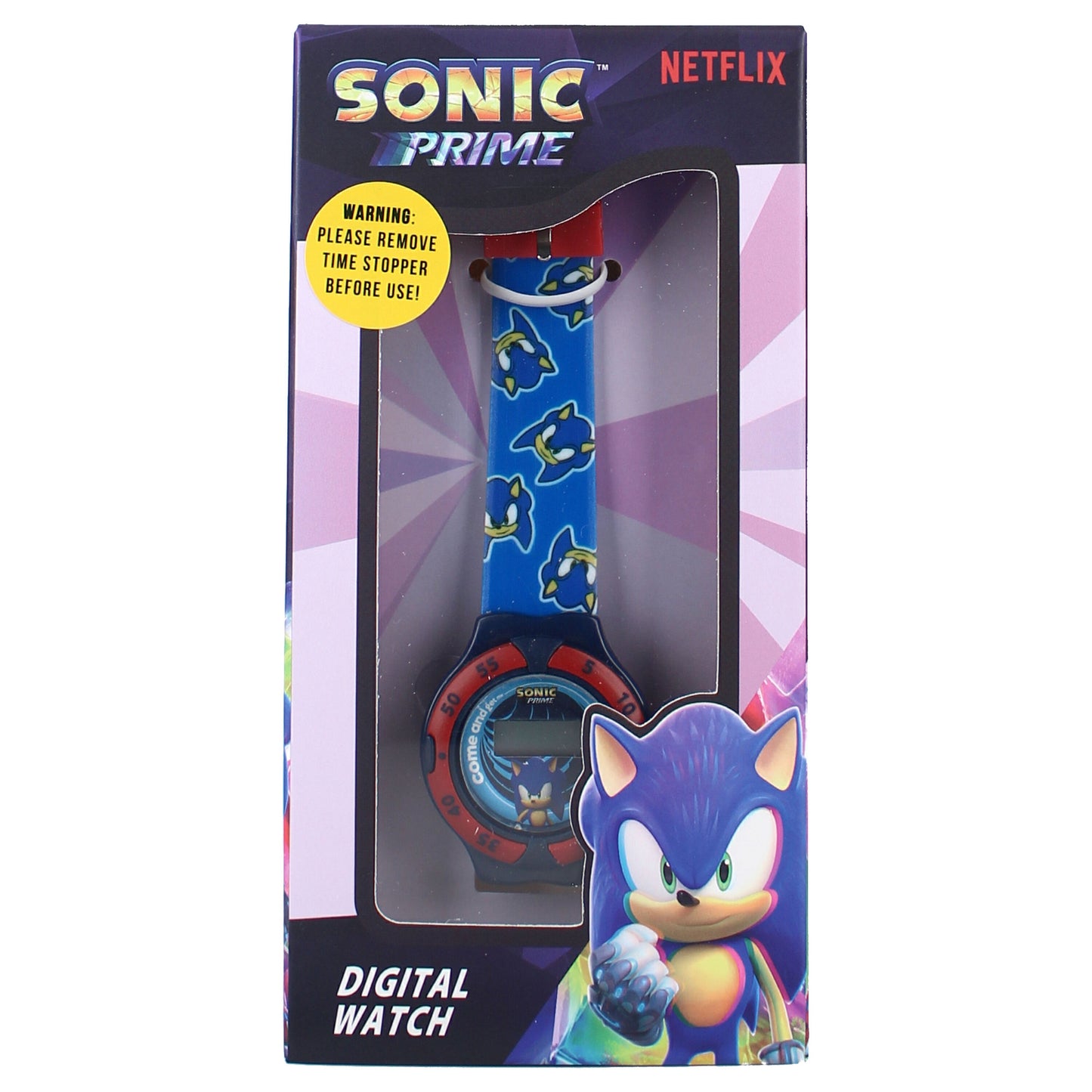 Sonic Kids Time! Digitale Kinderuhr mit Sonic-Motiv & PVC-Armband