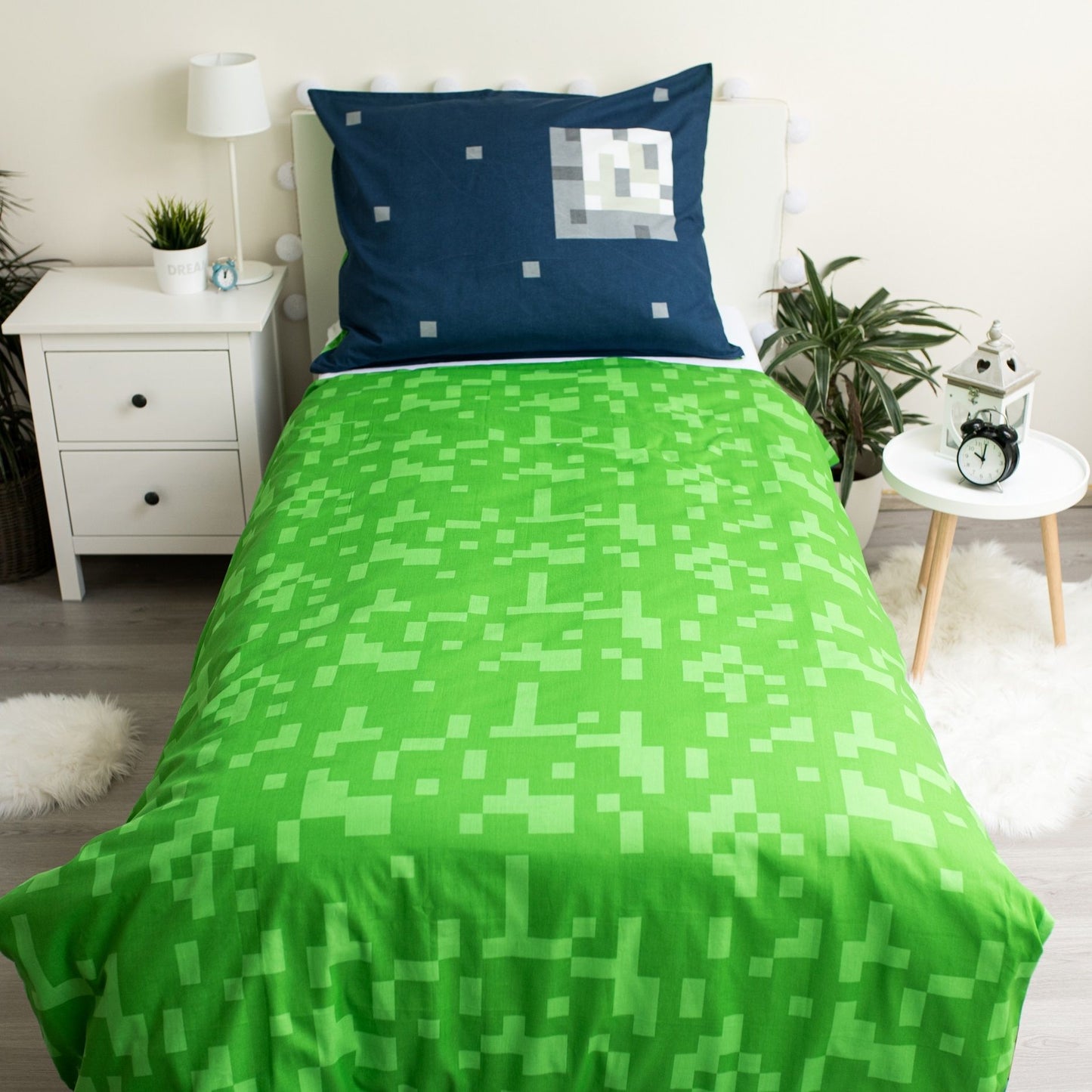 Minecraft Design Kuschelige Bettwäsche Baumwolle, 140x200 cm & 70x90 cm