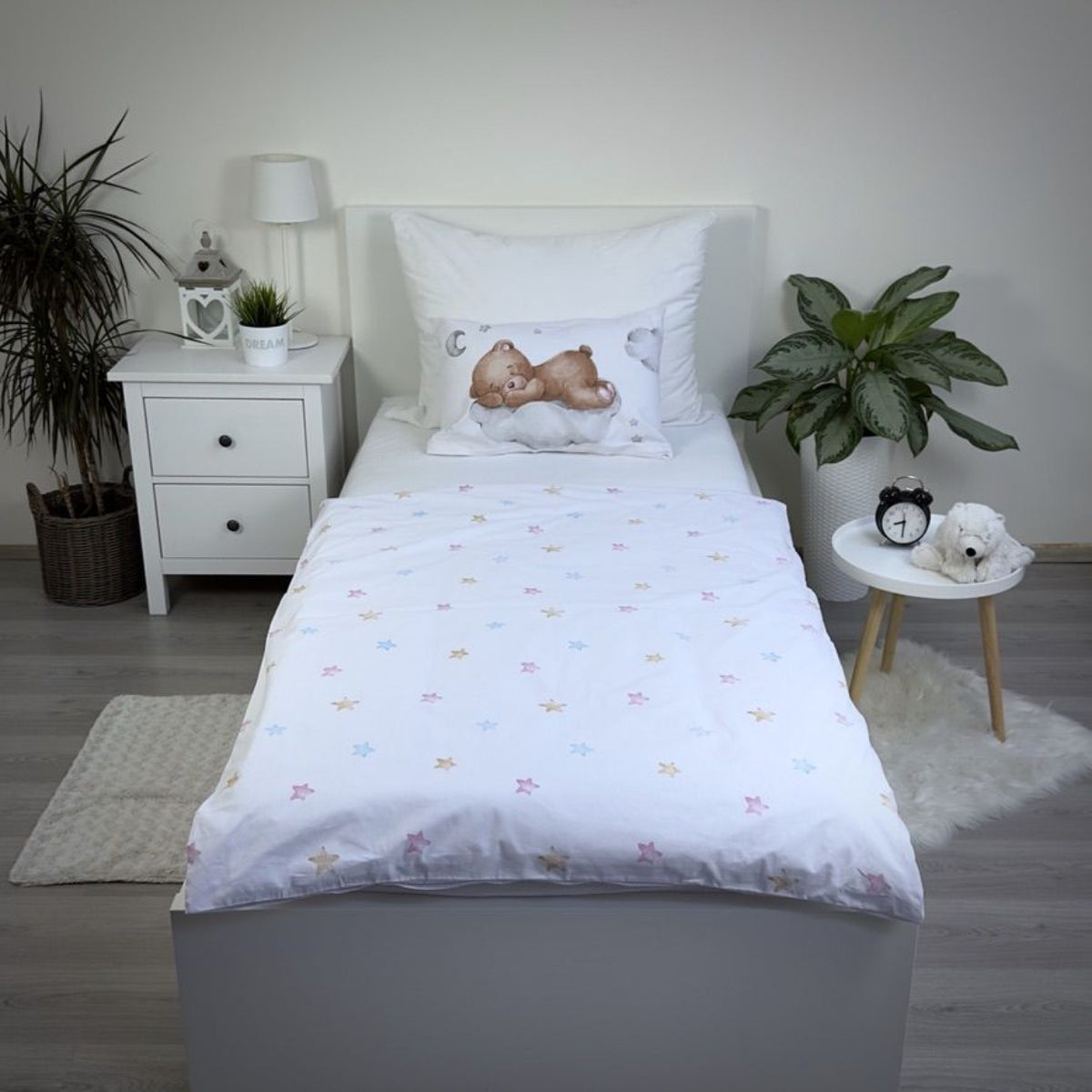 Baby Bettwäsche Teddy Bear Moon 100x135 cm Baumwolle Set mit Reißverschluss