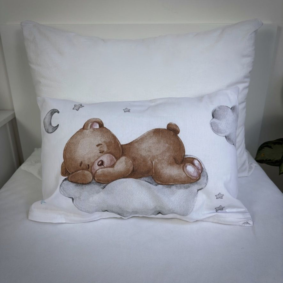 Baby Bettwäsche Teddy Bear Moon 100x135 cm Baumwolle Set mit Reißverschluss