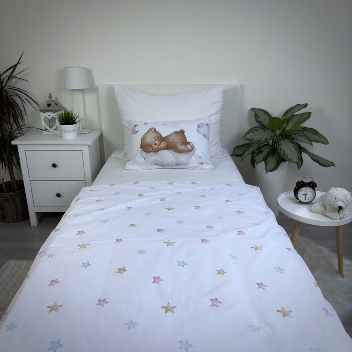 Baby Bettwäsche Teddy Bear Moon 100x135 cm Baumwolle Set mit Reißverschluss