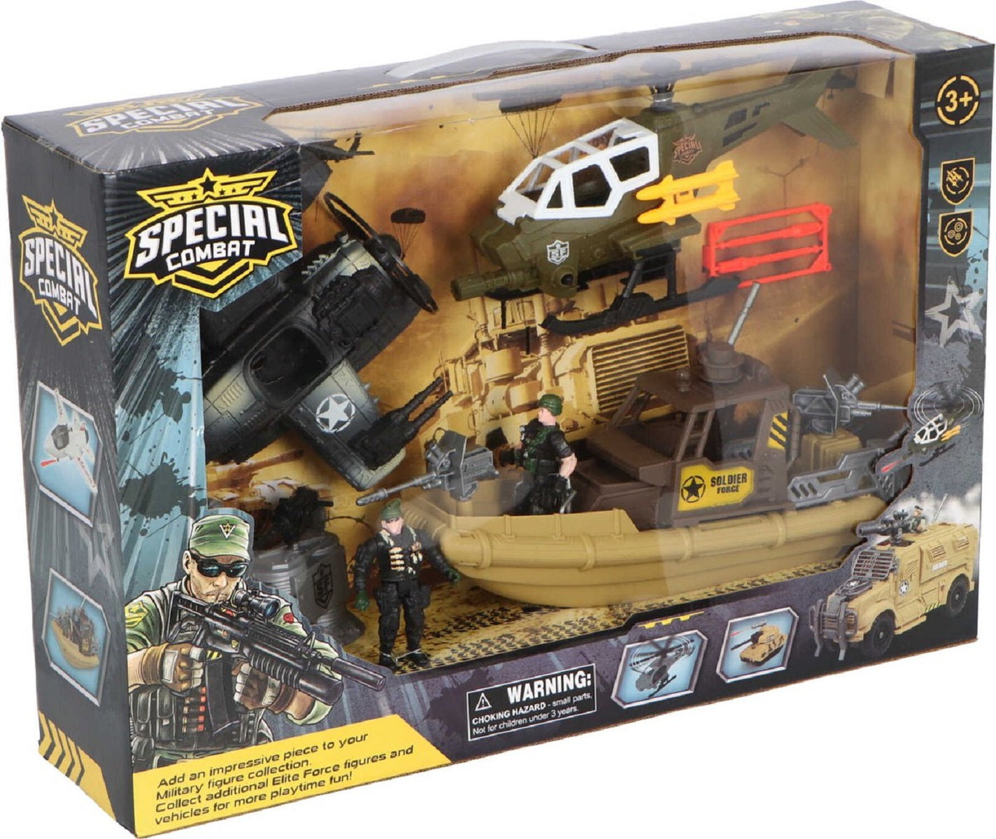 Jollity Works Armee Spielset – Boot mit Figuren & Zubehör