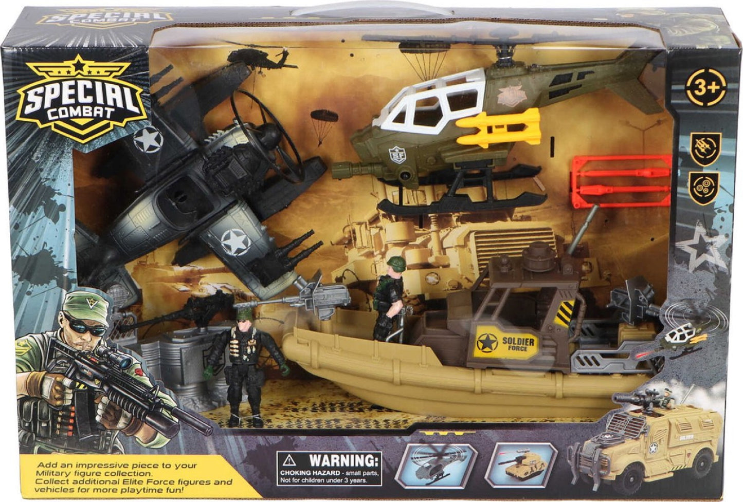 Jollity Works Armee Spielset – Boot mit Figuren & Zubehör