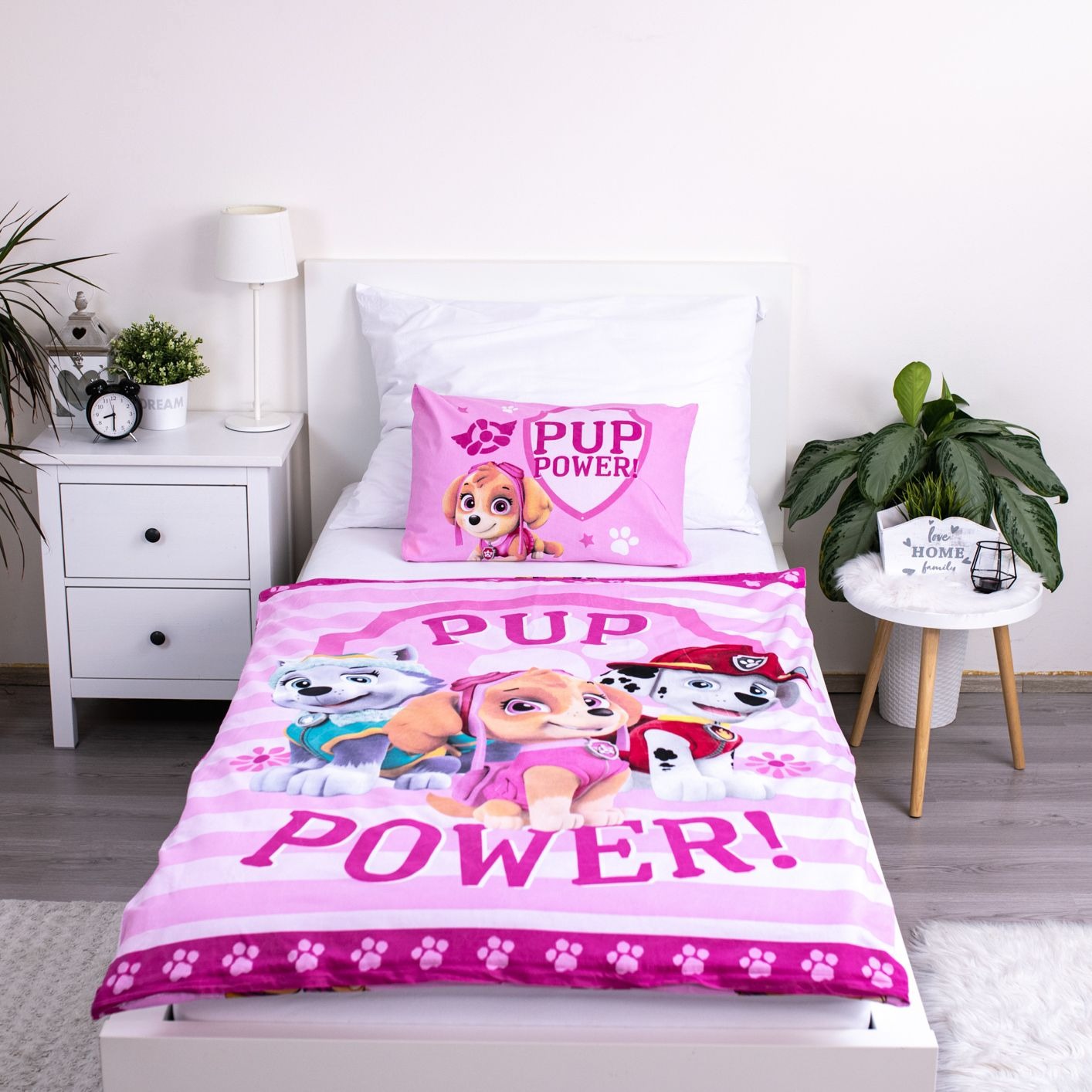 Paw Patrol Baumwoll-Bettwäsche 140x200 cm Deckenbezug + 70x90 cm Kissenbezug mit Reißverschluss