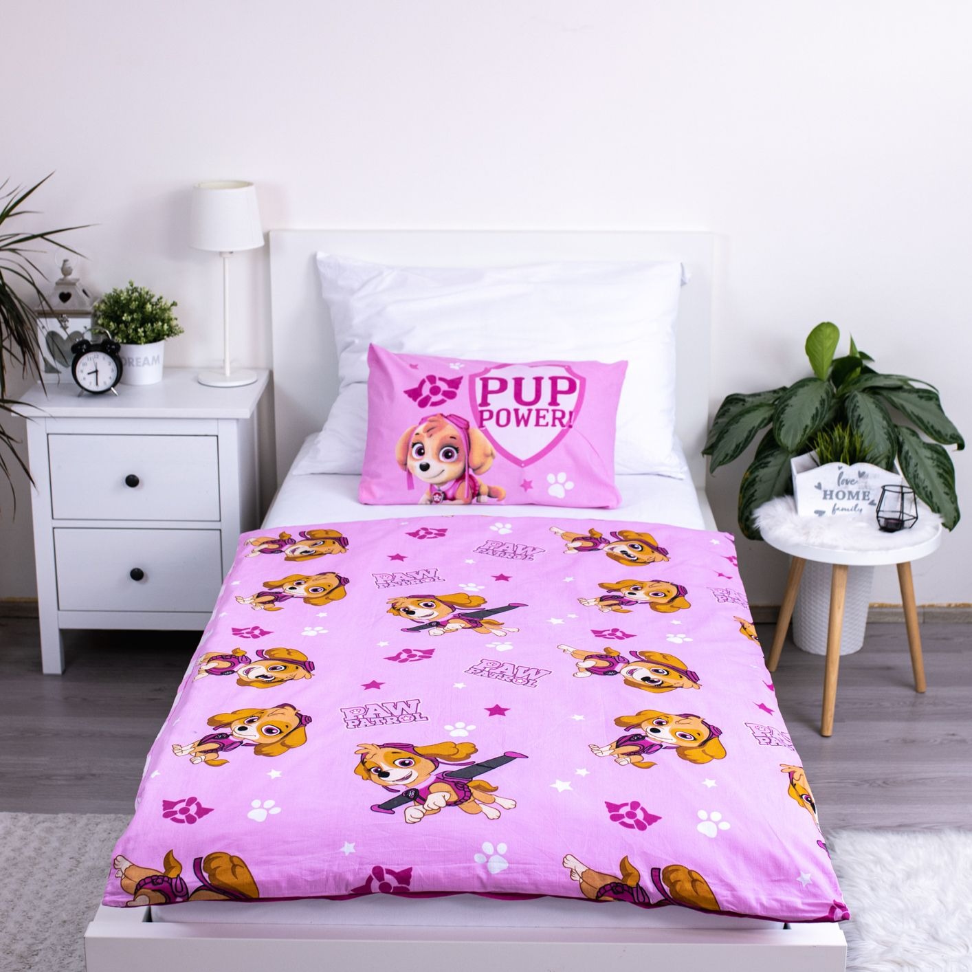 Paw Patrol Baumwoll-Bettwäsche 140x200 cm Deckenbezug + 70x90 cm Kissenbezug mit Reißverschluss