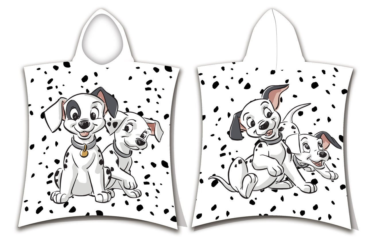 Disney 101 Dalmatiner Badeponcho für Kinder Hochwertiger Frottee aus 100 % Baumwolle