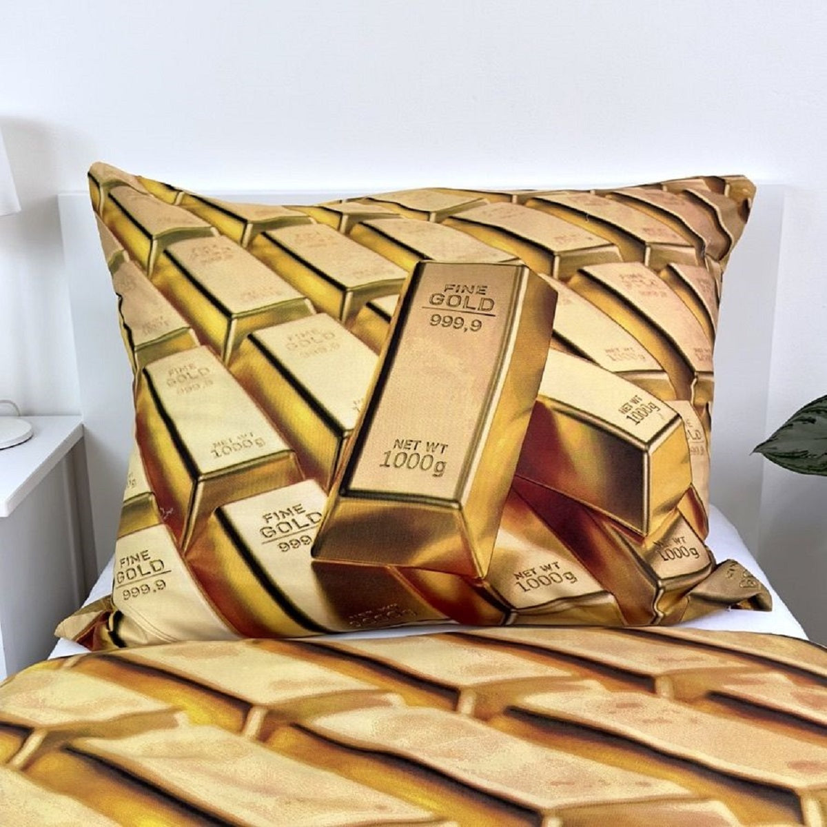 Gold Bars Kuschelige Bettwäsche Polyester, 140x200 cm & 70x90 cm