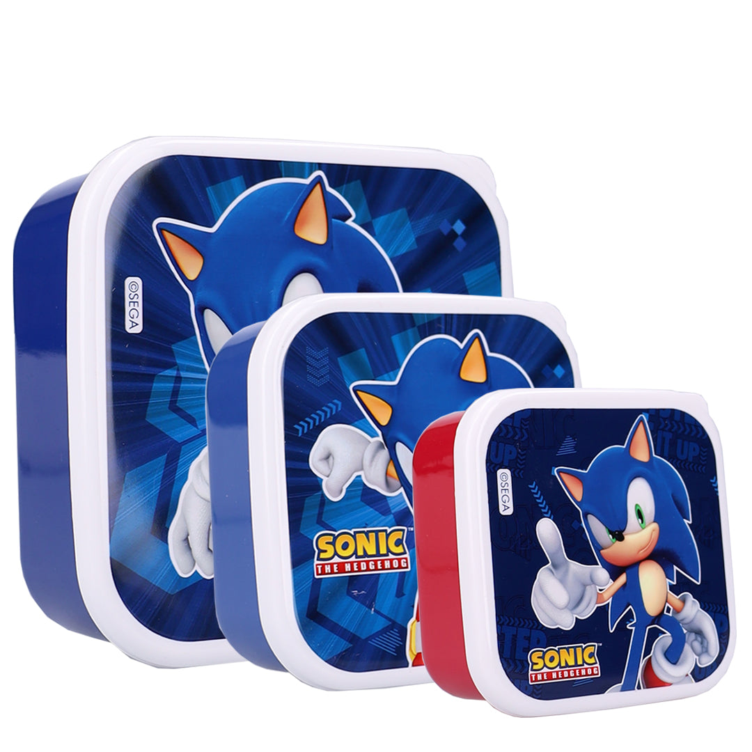 Sonic 3 Teilig Lunchbox Set Fresh Bites für Schule und Freizeit