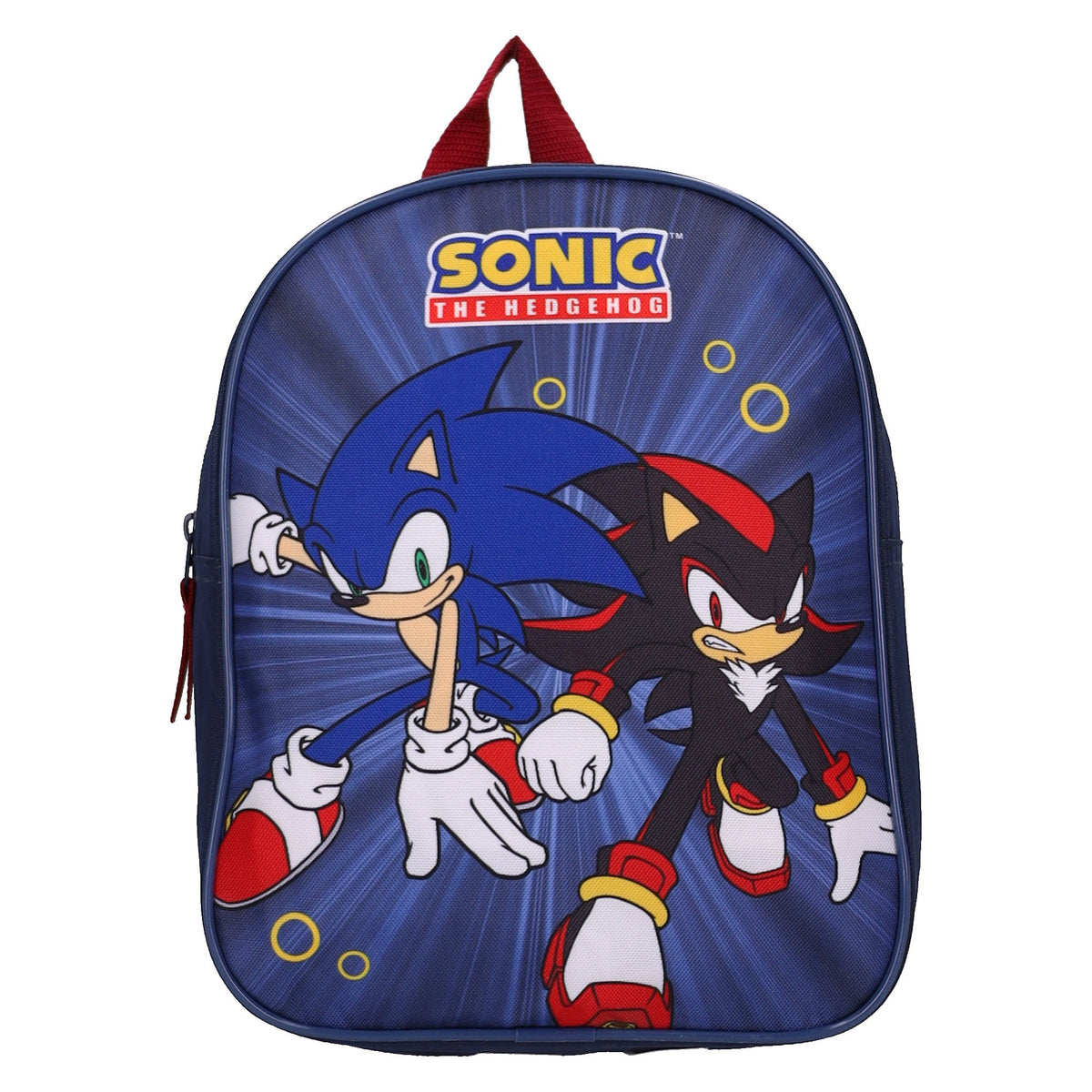 Sonic Kinder Rucksack Schultasche mit Reißverschluss Hauptfach und Trageschlaufe