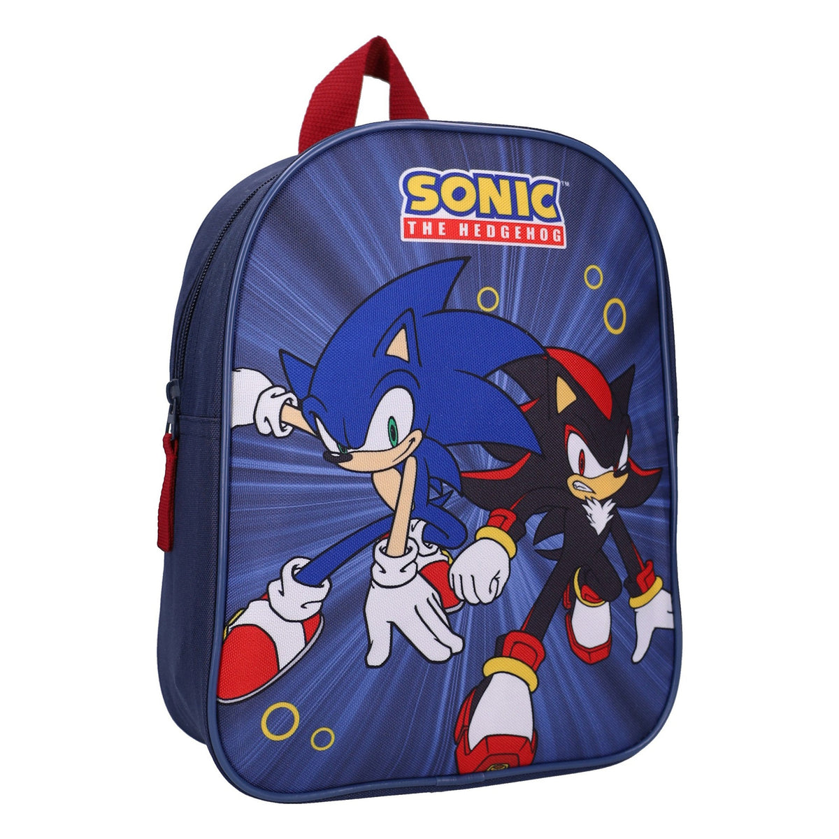 Sonic Kinder Rucksack Schultasche mit Reißverschluss Hauptfach und Trageschlaufe