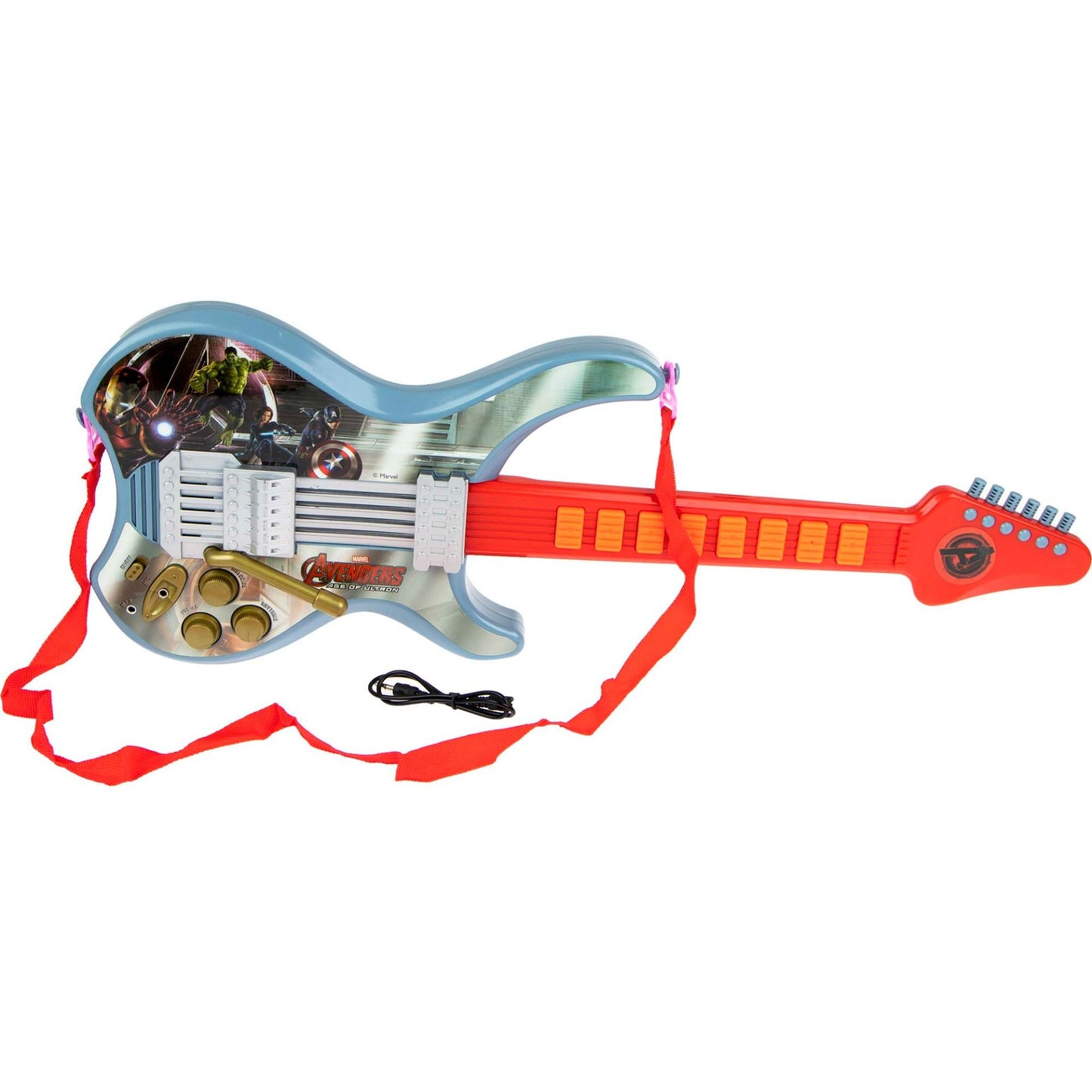 Marvel Avengers Elektronische Gitarre – Mit Schutzbrille für kleine Musikhelden