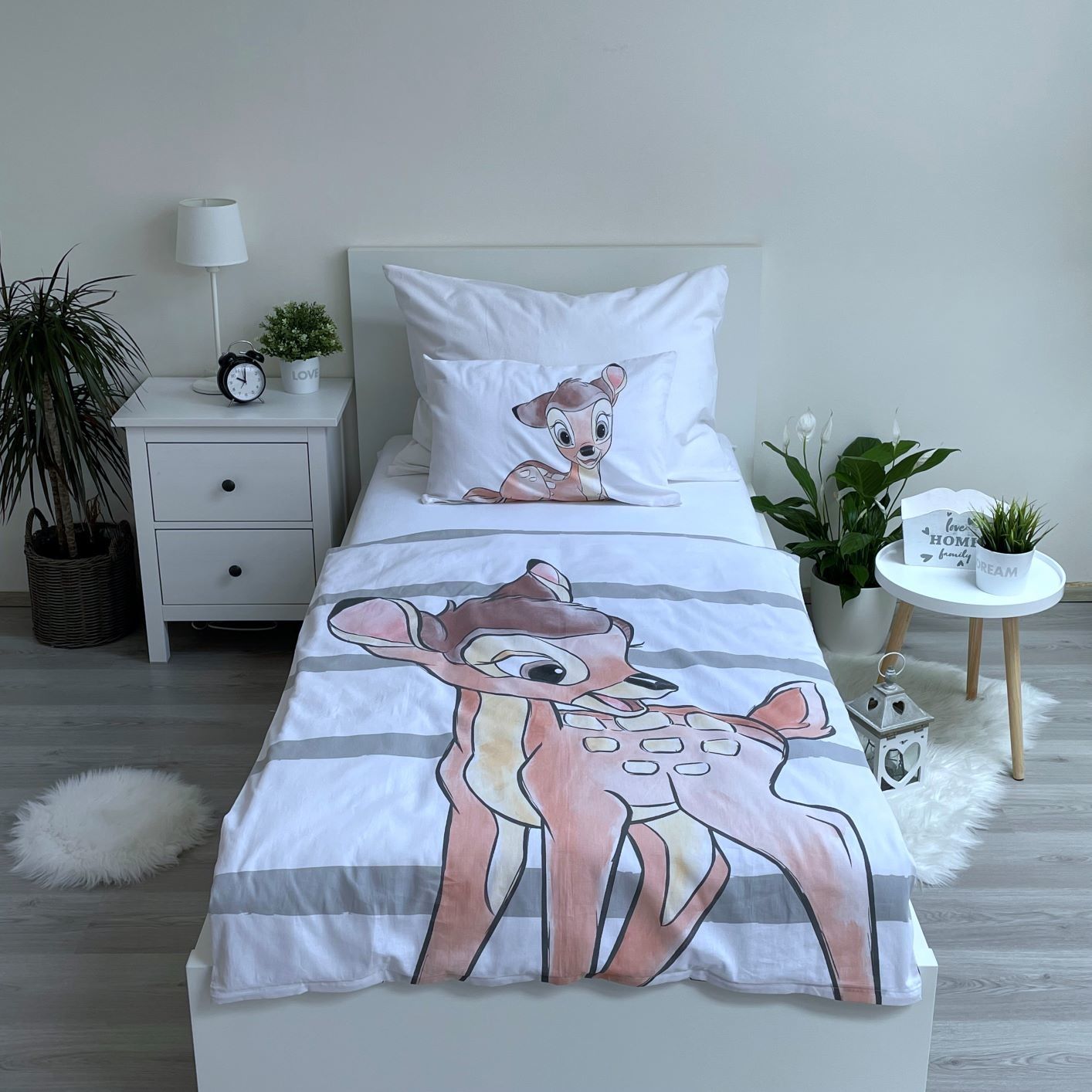 Disney Bambi Bettwäsche für Kinder – Bettbezug 100x135 cm + Kissenbezug 40x60 cm