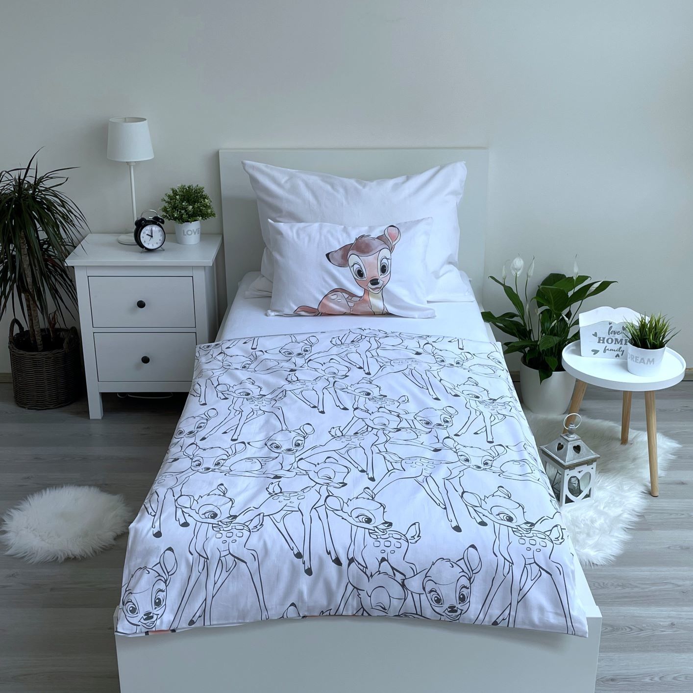 Disney Bambi Bettwäsche für Kinder – Bettbezug 100x135 cm + Kissenbezug 40x60 cm
