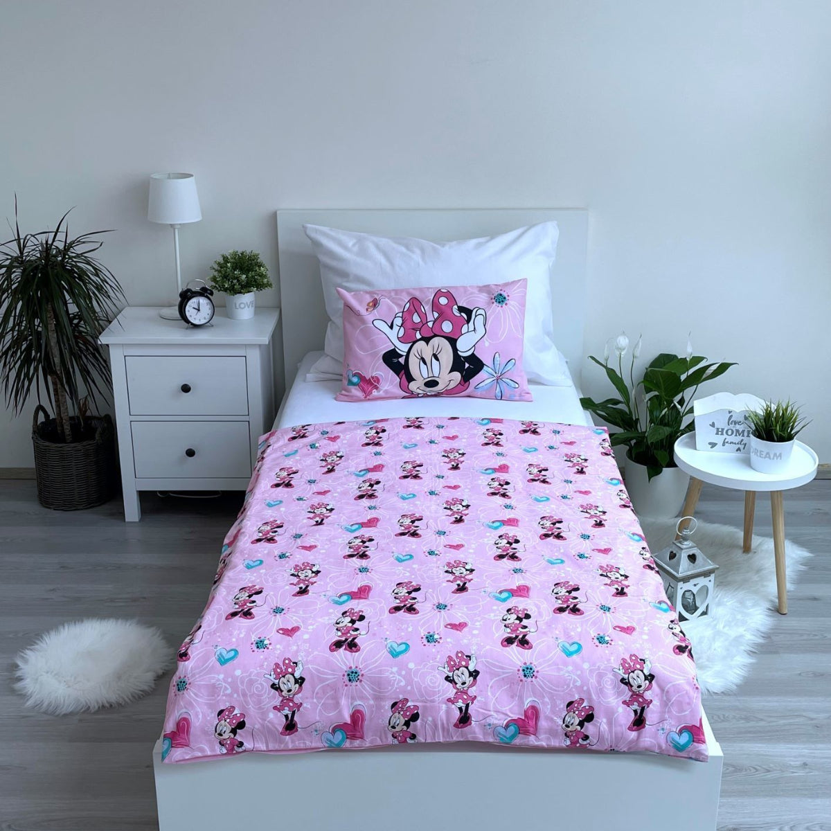 Disney Minnie Mouse Babybettwäsche 100x135 + 40x60 cm 100 % Baumwolle Reißverschluss