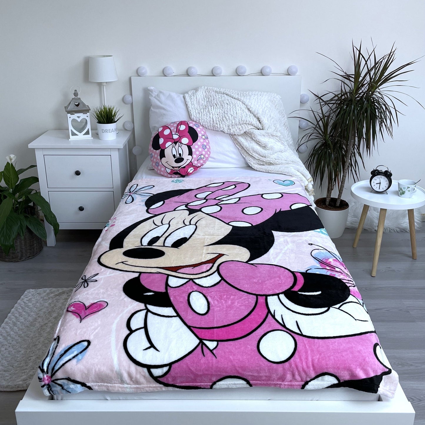 Disney Minnie Mouse Mikroflanelldecke 100x150 cm Kuscheldecke aus 100 % Polyester, Weich & Warm