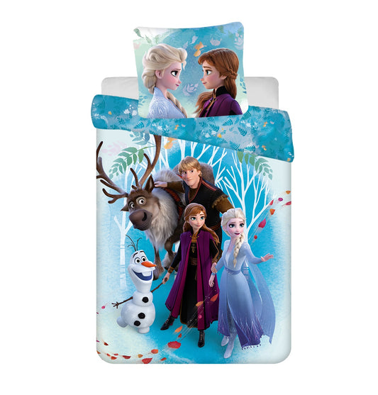 Disney Frozen Baumwolle Bettwäsche - Bettbezug 160x200 cm & Kissenbezug 70x80 cm