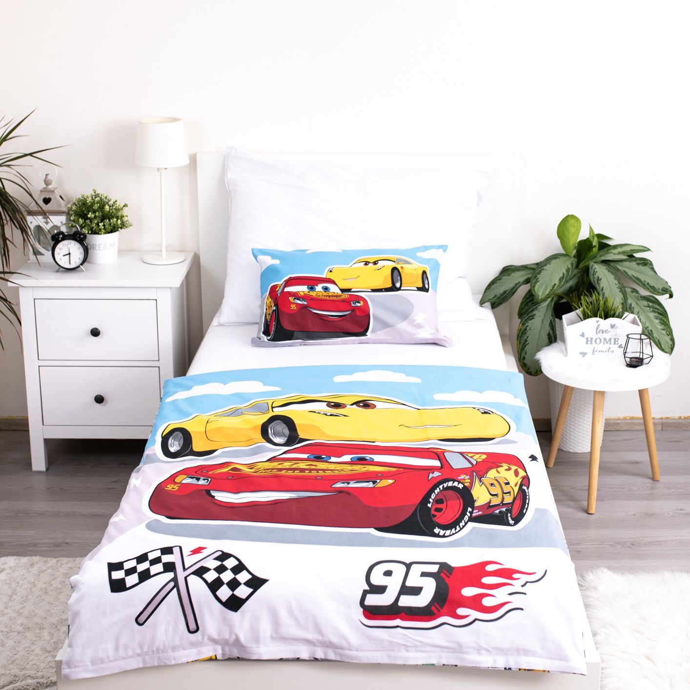 Disney Cars Design Kuschelige Bettwäsche Baumwolle, 135x100 cm & 40x60 cm