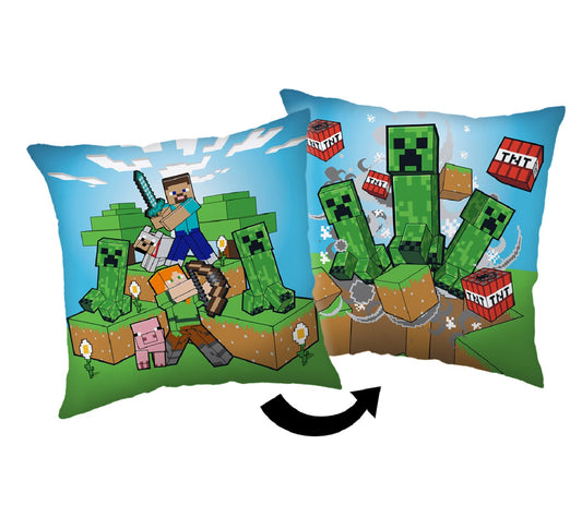 Minecraft Kopfkissen (1 Stück) Premium Dekokissen mit beidseitigem Digitaldruck