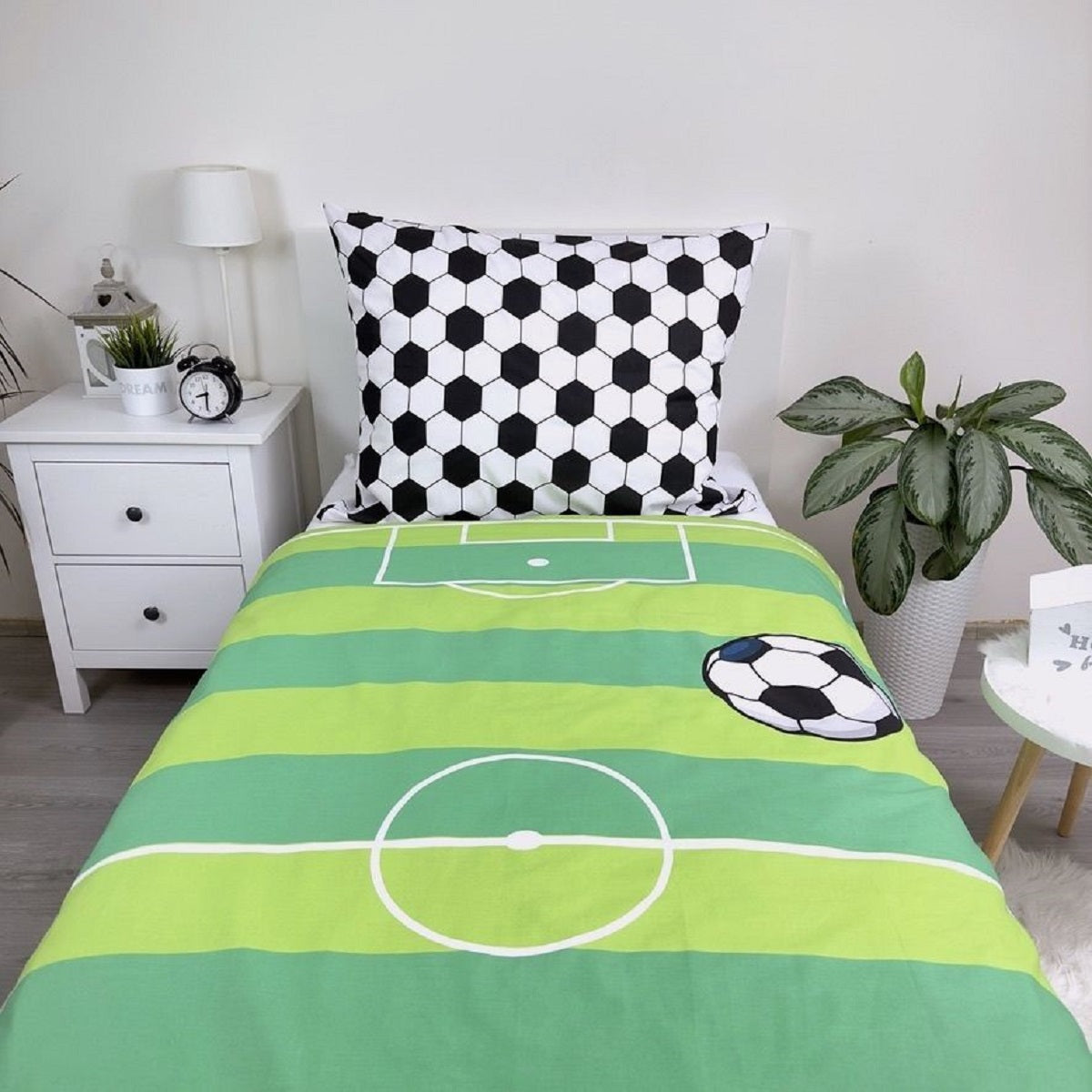 Football Baumwolle Bettwäsche – Bettbezug 140x200 cm & Kissenbezug 70x90 cm