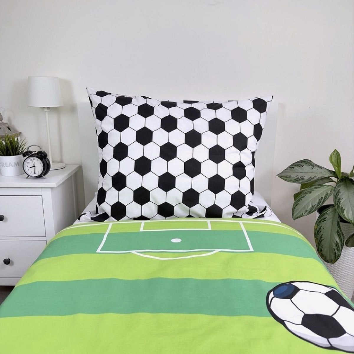 Football Baumwolle Bettwäsche – Bettbezug 140x200 cm & Kissenbezug 70x90 cm