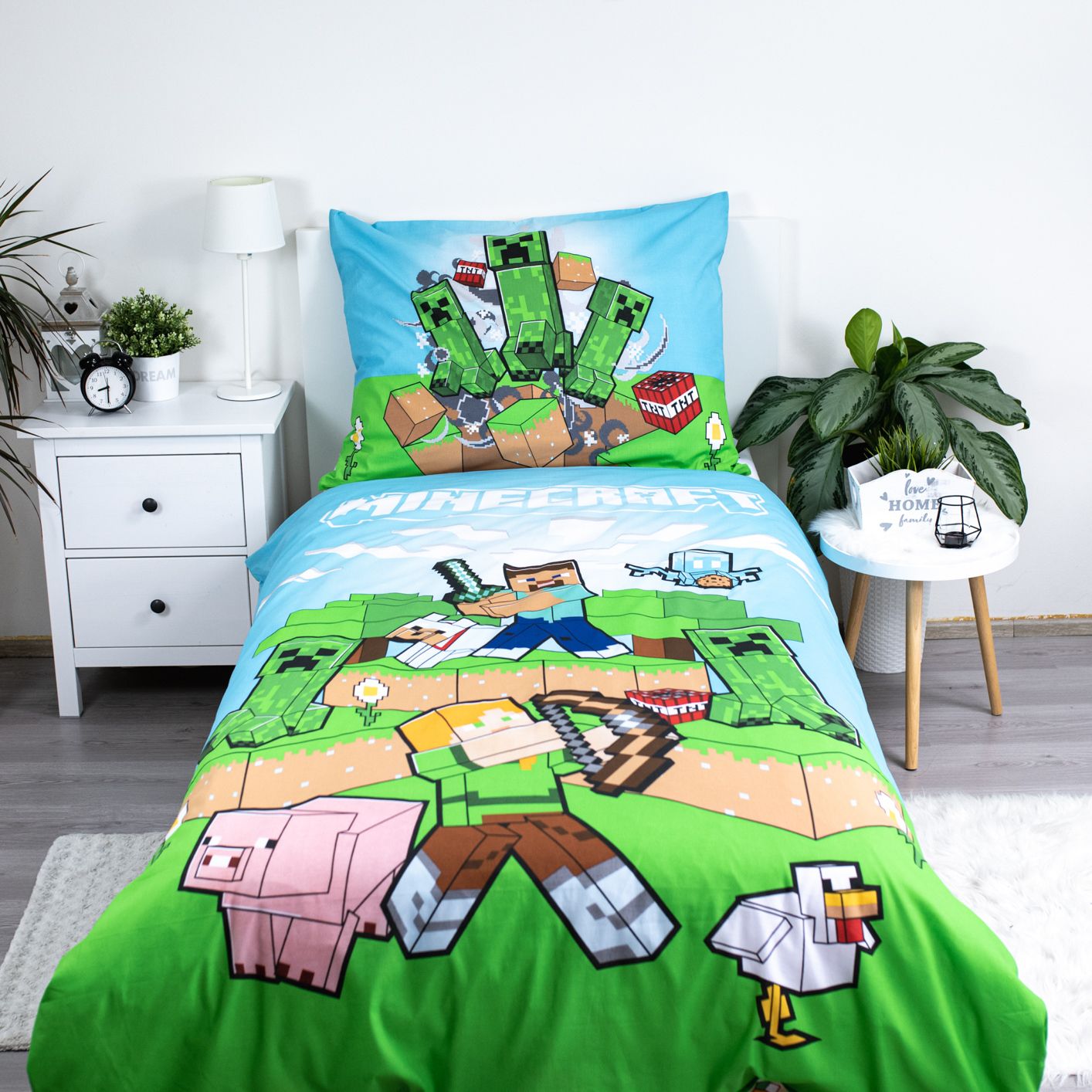 Minecraft Design Kuschelige Bettwäsche Baumwolle, 140x200 cm & 70x90 cm