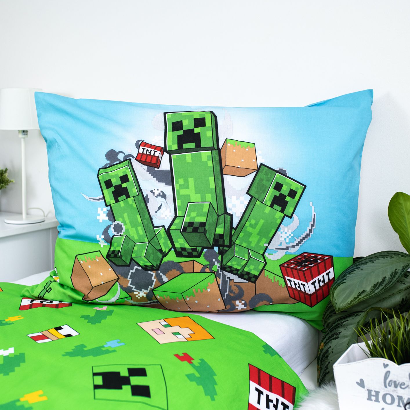 Minecraft Design Kuschelige Bettwäsche Baumwolle, 140x200 cm & 70x90 cm
