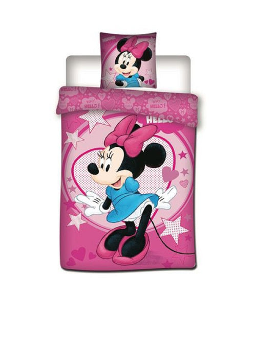 Disney Minnie Maus Bettwäsche Set – Kuscheliger 140cm x 200cm Bettbezug und 63cm x 63cm Kissenbezug für Kinder
