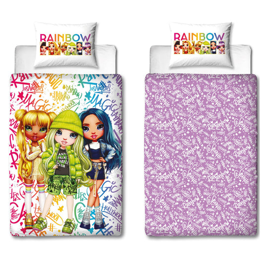 Rainbow High Bettwäsche-Set – 140x200 cm Bettbezug und 60x70 cm Kissenbezug für Kinder