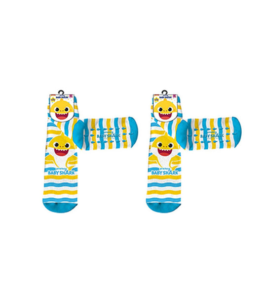 Baby Shark Socken 2-Pack – Bunte Anti-Rutsch Strümpfe Söckchen