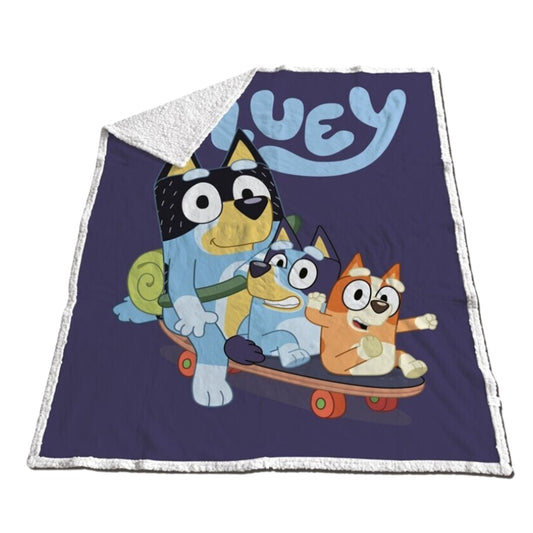 Bluey Fleecedecke 150x120 cm – Kuschelige Sherpa-Decke für Kinder