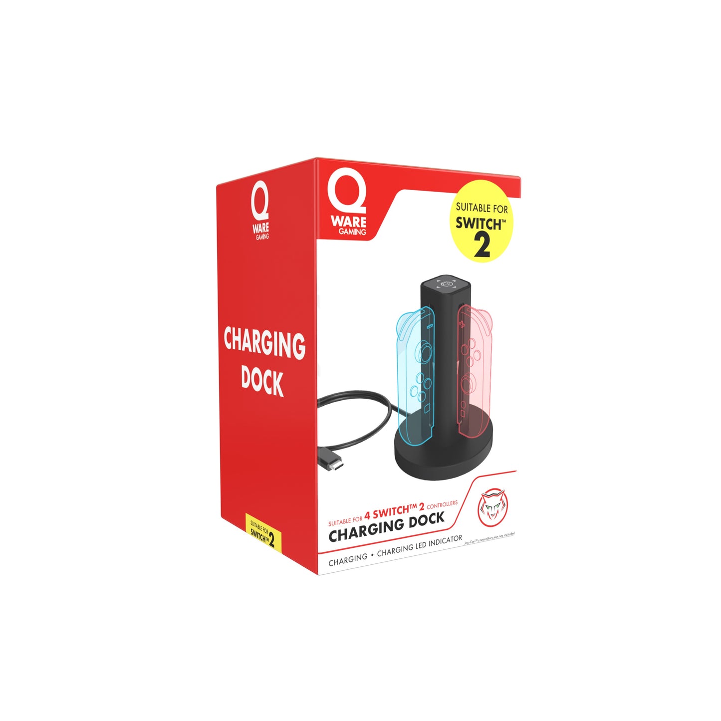 Qware Ladegerät Docking Station für Nintendo Switch 2 Controller