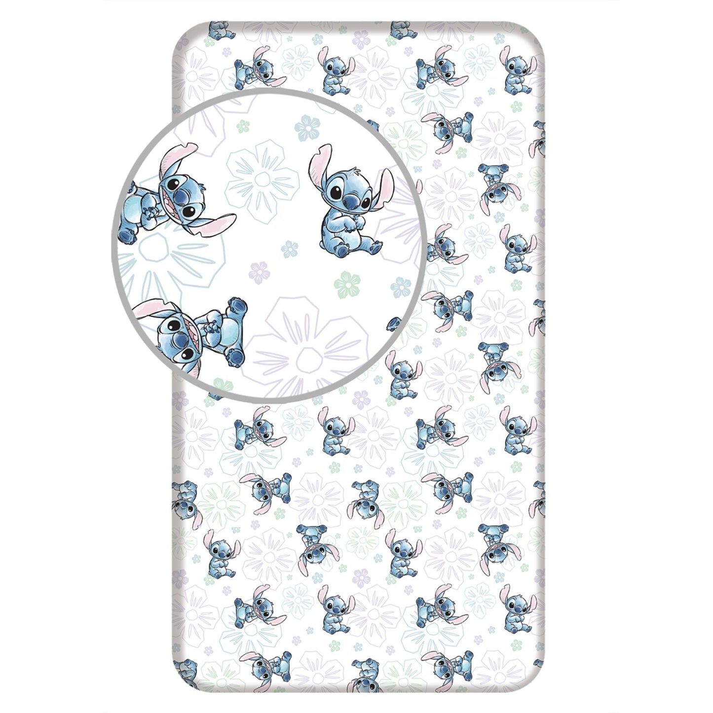 Lilo & Stitch Spannbetttuch aus Baumwolle – Spannbettlaken 90x200 cm für Kinder
