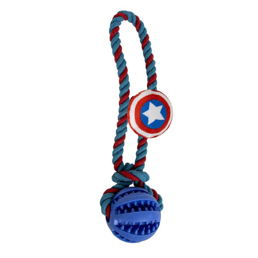 Avengers Hundespielzeug Ball mit Seil – Für Zerrspiele & Wurfspaß