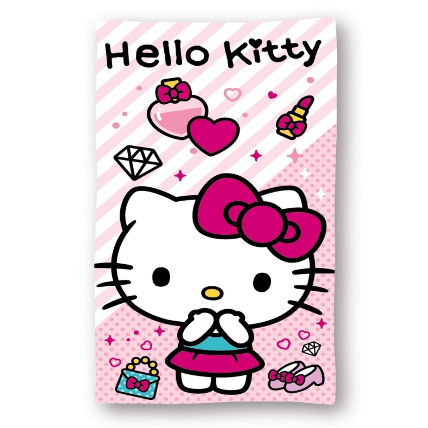 Hello Kitty Badehandtuch Strandtuch 70x140 cm aus Baumwolle – saugfähig & weich