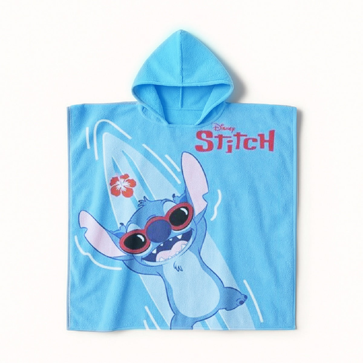 Lilo & Stitch Kinder Badeponcho mit Kapuze Strandponcho aus Polyester 55 x 110 cm