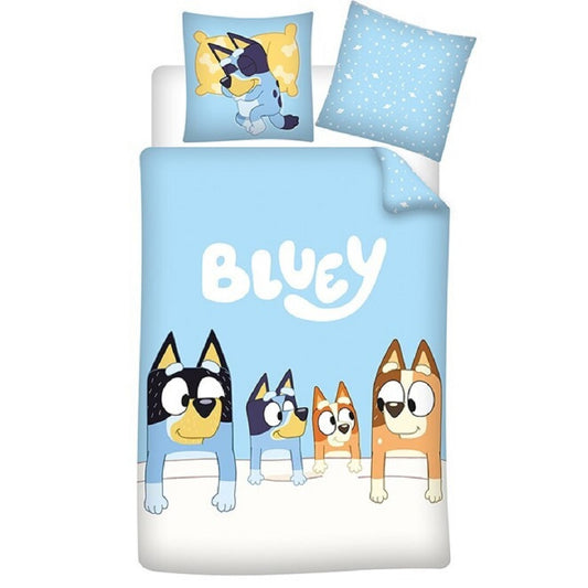 Bluey 2-teiliges Bettwäsche-Set für Kinder – Decken- und Kissenbezug 140x200 + 65x65 cm aus Polycotton