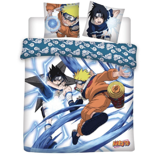 Naruto 3-teiliges Bettwäsche-Set – Decken- und Kissenbezug 240x220 + 65x65 cm aus Polycotton
