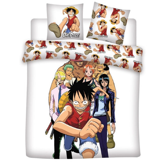 One Piece 3-teiliges Bettwäsche-Set – Decken- und Kissenbezug 240x220 + 65x65 cm aus Polycotton