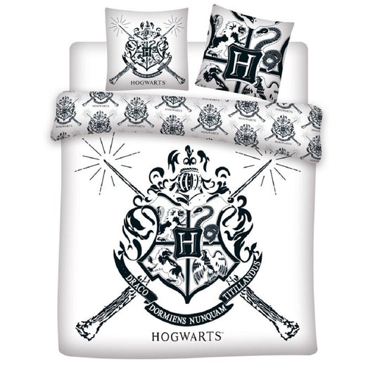 Harry Potter 3-teiliges Bettwäsche-Set – 1x Deckenbezug (240x220) & 2x Kissenbezug (65x65 cm) aus Polycotton