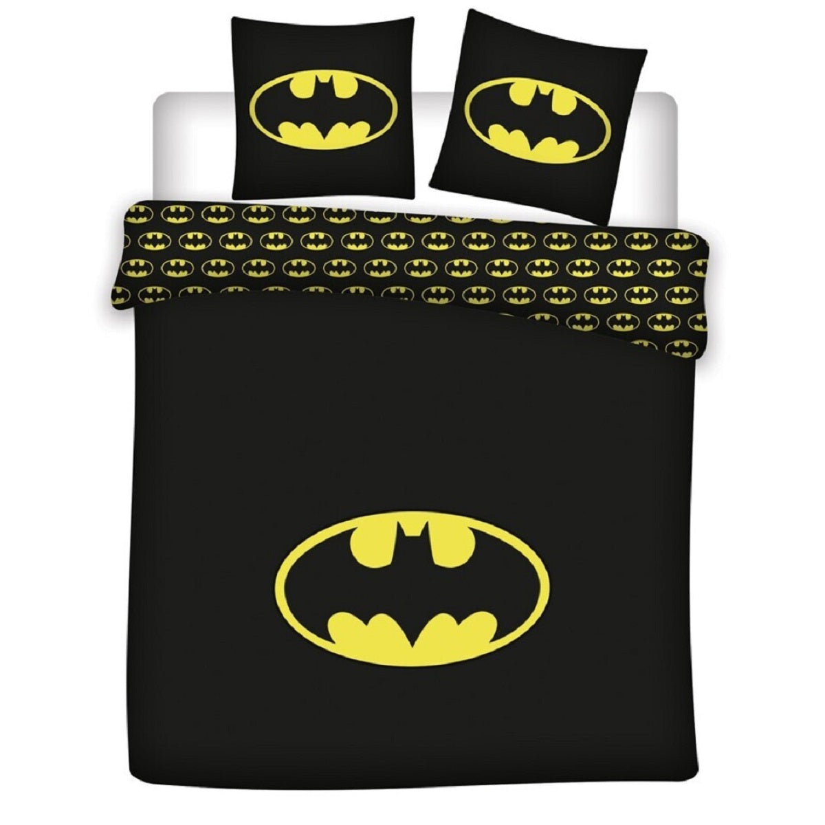Batman 3-teiliges Bettwäsche-Set – 1x Deckenbezug (240x220) & 2x Kissenbezug (63x63 cm) aus Mikrofaser