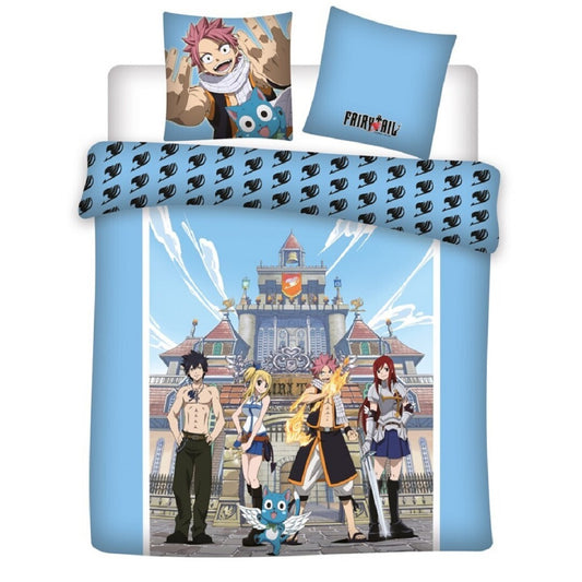 Fairy Tail Doppelbettwäsche Set – 1x Deckenbezug 240x220 & 2x Kissenbezüge 63x63 cm