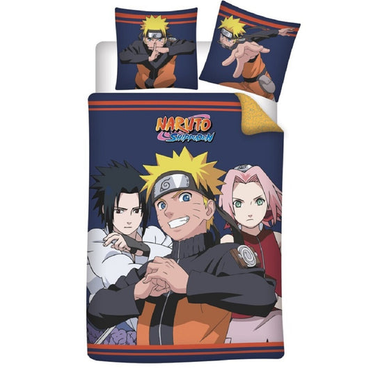 Naruto Bettwäsche-Set – 1x Deckenbezug 140x200 & 1x Kissenbezug 60x70 cm für Kinder