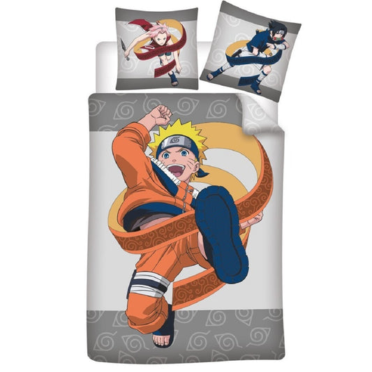Naruto Bettwäsche-Set – 1x Deckenbezug 140x200 & 1x Kissenbezug 65x65 cm für Kinder